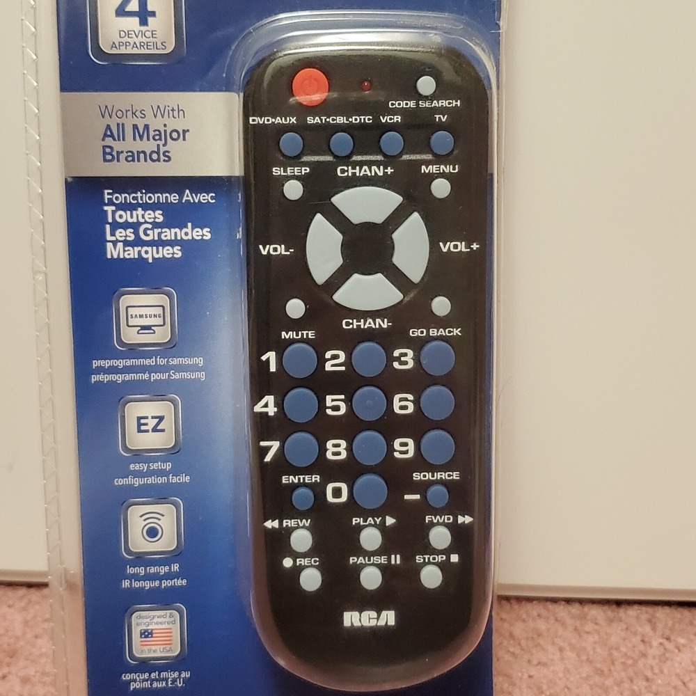 RCA RCR504BE 4-Device Palm Sized Universal Remote‎ Like New